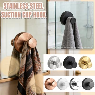 Stainless Steel Suction Cup Hook Nono Hole Hook Kitchen Bathroom Bathroom Vacuum Suction Cup Clothes Hook Towel Hook