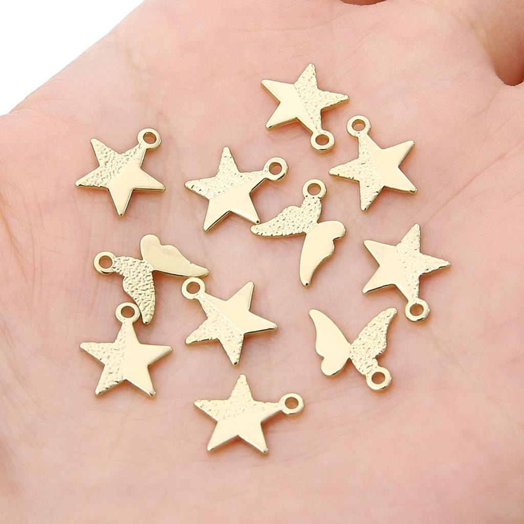 Copper Sand Faced Pentagram Pendant For DIY Jewelry Making Craft Accessories