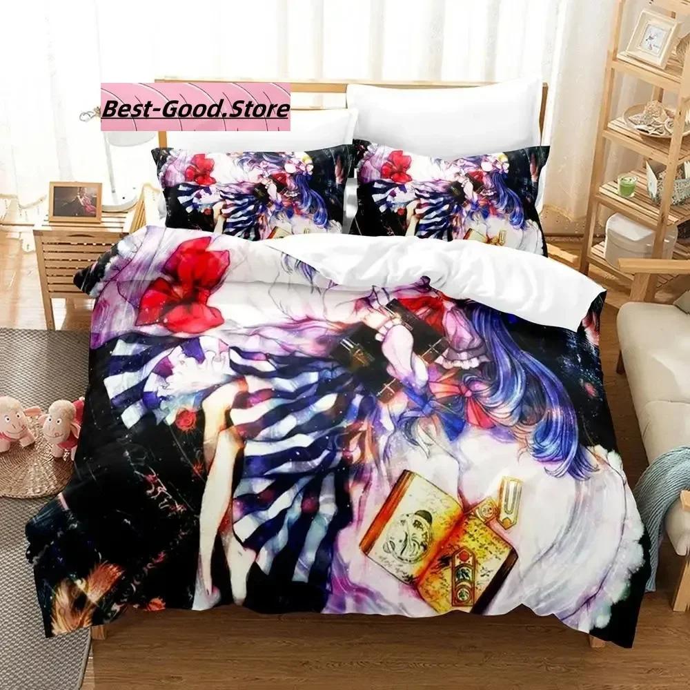 Touhou Project Bedding Set Single Twin Full Queen King Size Bed Set Aldult Kid Bedroom Duvetcover Sets 3D Print  Kawaii