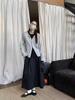 Retro Old Money Wool Knit Cardigan Sweater for Women - Autumn/Winter Ribbed Round Neck Loose Fit