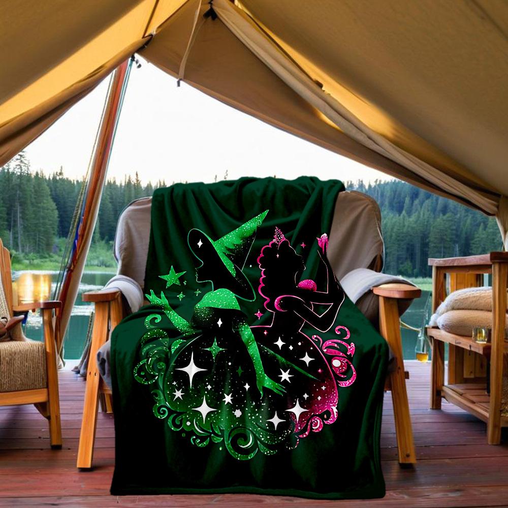 1pc Witched Outdoor Blanket Lightweight Flannel, Soft & Warm, All-Season Use for Sofa, Outdoor, Camping, Living Room, Office082