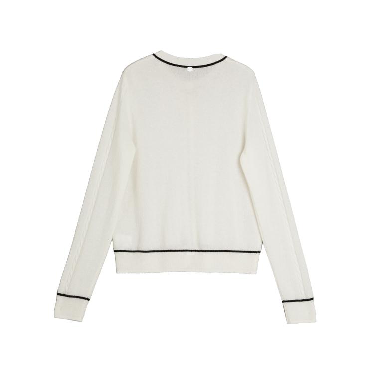 ELLE French Design Line Decoration Long Sleeve Sweater Women sweater Off-White EM40115