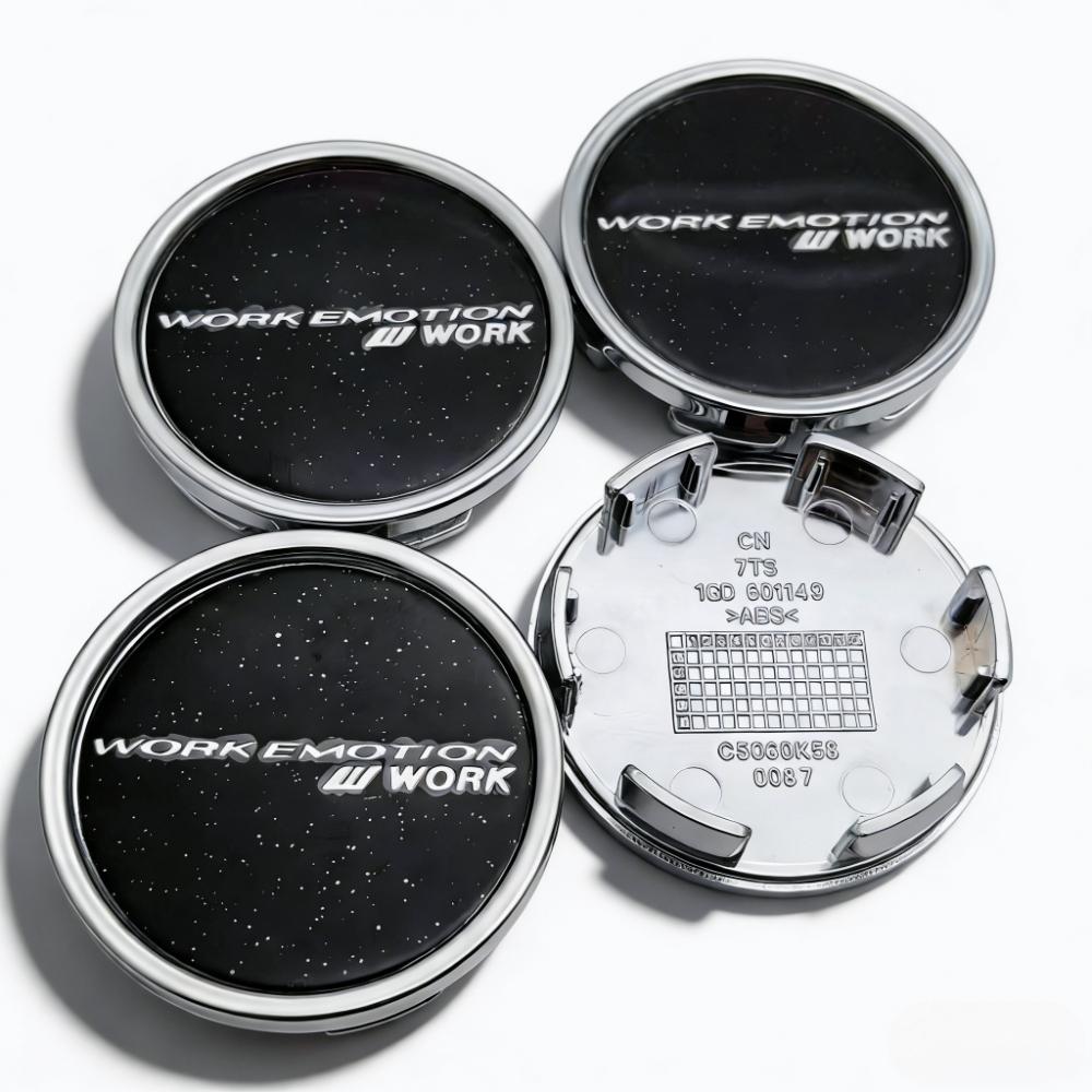 4 τεμάχια 58mm 53mm Καλύμματα Κέντρου Τροχών Αυτοκινήτου Με Λογότυπο W Work Emotion Σήμα Καλύμματα Κέντρου Τροχού Κάλυμμα Σκόνης Κέντρου Ζάντας Αξεσουάρ Κέντρου Τροχού