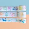 Navy Peony Holiday Love Greetings and Weather Washi Tape of 37mm x Cute Wide Decorative Tape for and Scrapbooks (Set 3, 5m) Waterproof, Watercolor,