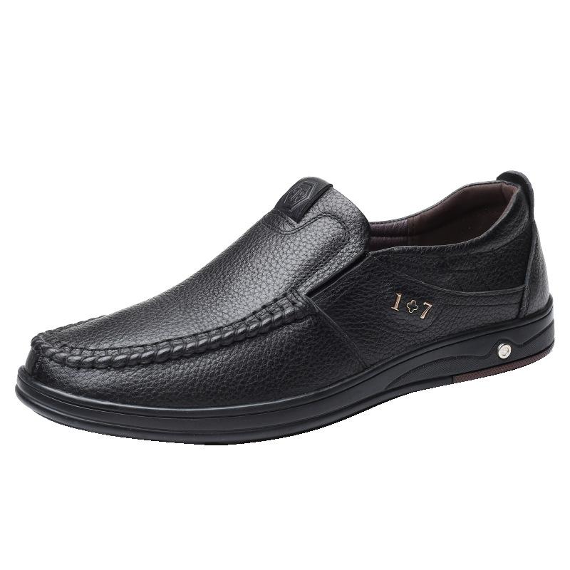 Cowhide men's shoes 2025 autumn leather shoes men's low-top casual shoes men's single shoes genuine leather large size 45 46 foreign trade shoes