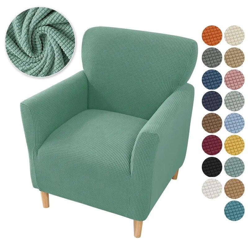 Jacquard Tub Sofa Cover Stretch Spandex Club Armchair Slipcovers Elastic Single Couch Covers for Study Bar Counter Living Room