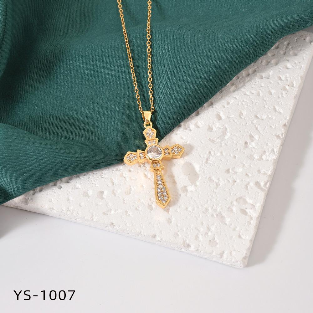 Fashion Trendy Titanium Steel Cross Necklace Women Luxury Versatile Accessory