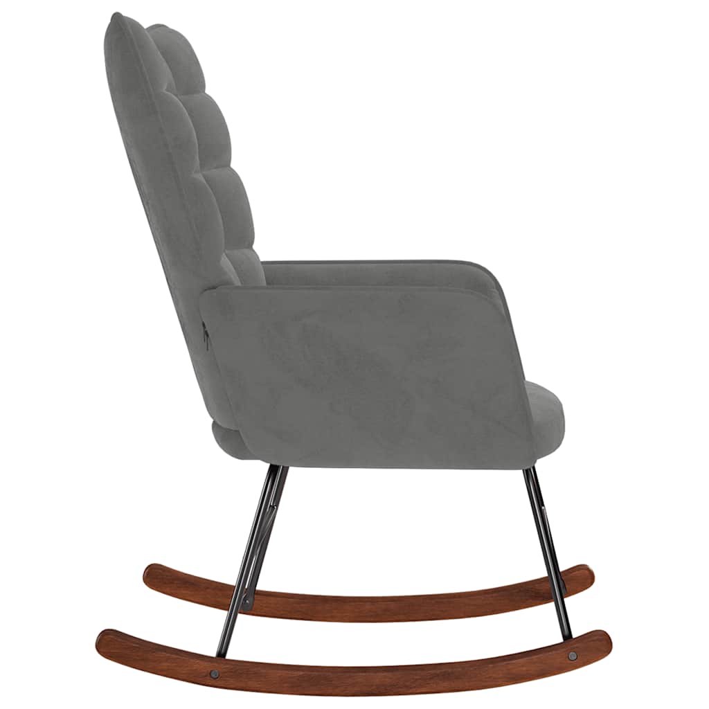 Rocking Chair Dark Grey Velvet