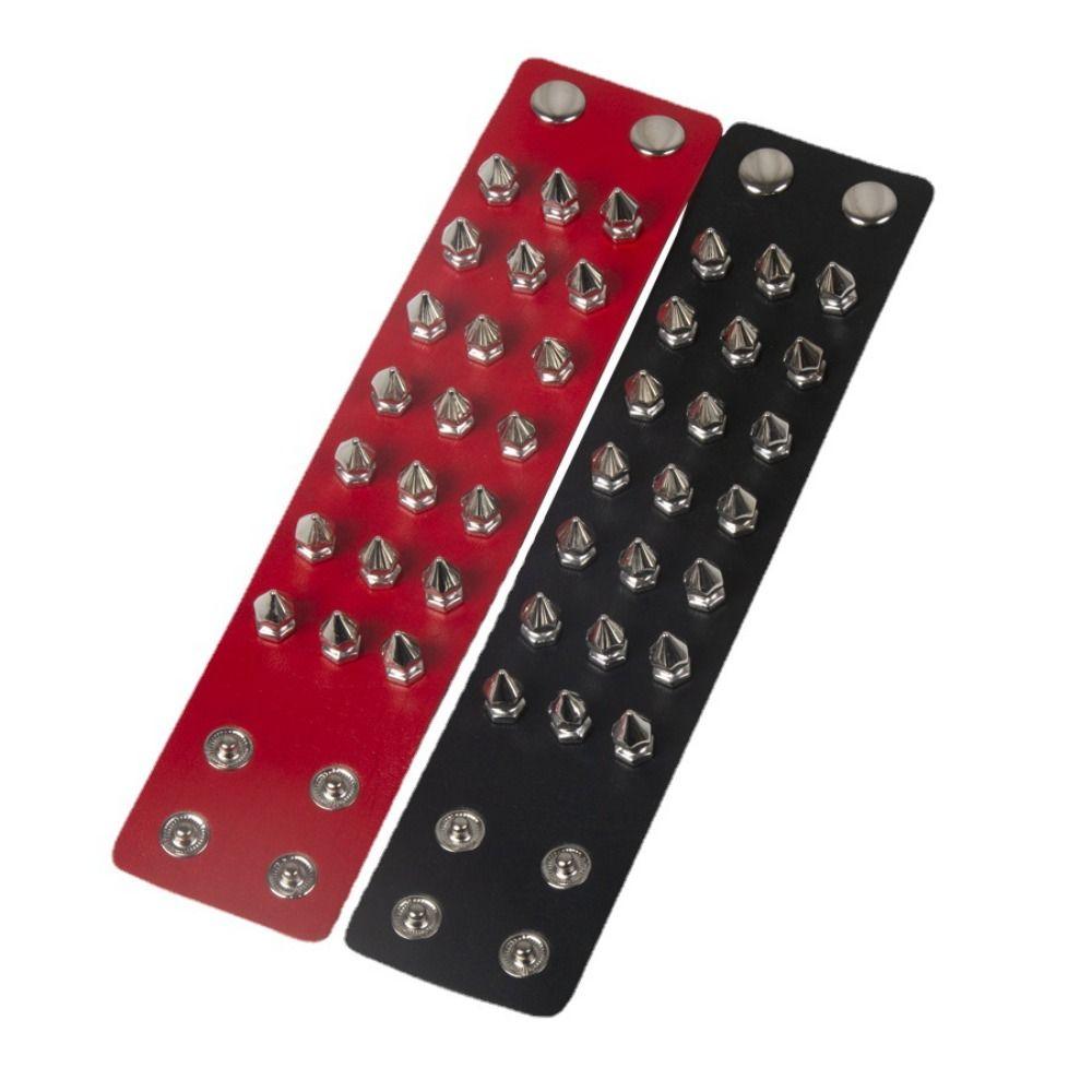 Adjustable Black Wristband Punk Cuff Bangle Fashion Pu Leather Studded Bracelet