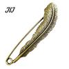 Men Women Brooch Vintage Bronze Safety Pin, Large Feather Bird Leaf Flower Lapel Elegant Pin for Coats, Jackets, Hats, Bags