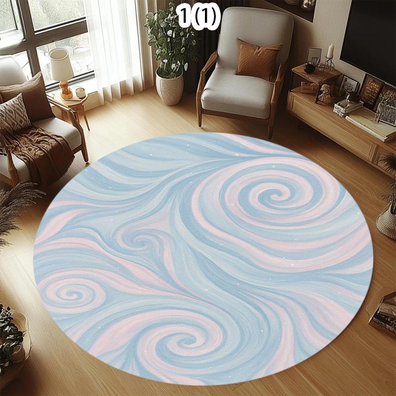

Round Carpet Colorful Swirl Starry Glitter Abstract Floor Mat for Living Room Bedroom Nursery Home Decorative Circular Rug 80cm x 80cm