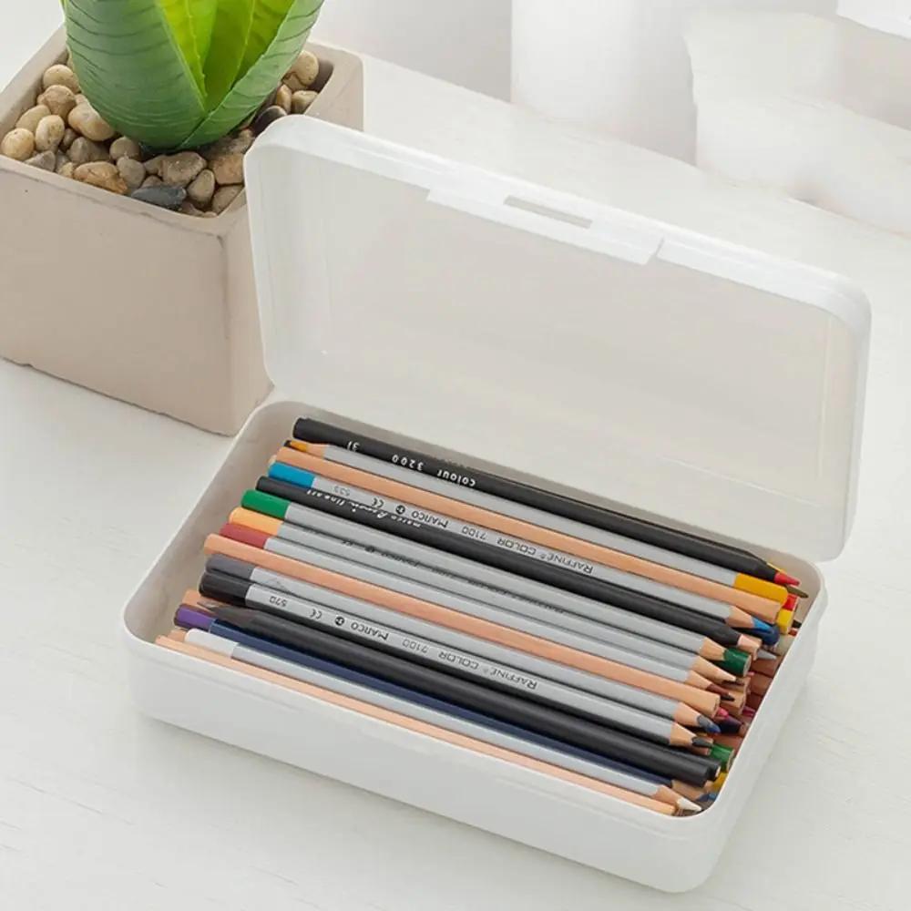 Candy Color Clear Pen Case Large Capacity Stationery Transparent Kid Pencil Box School Supplies Stationery