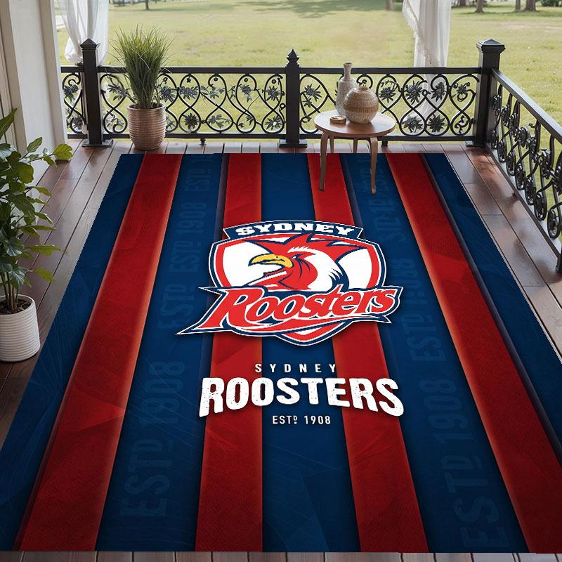 Soft Floor Carpet Sydney Roosters Pattern Area Rug Decorative Mat For Home Room Decoration