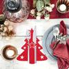 Weihnachtsbaum Besteckhalter Filz Gabel Löffel Tasche Set Festlicher Besteckorganisator für Weihnachtsessen Party Tischdekoration