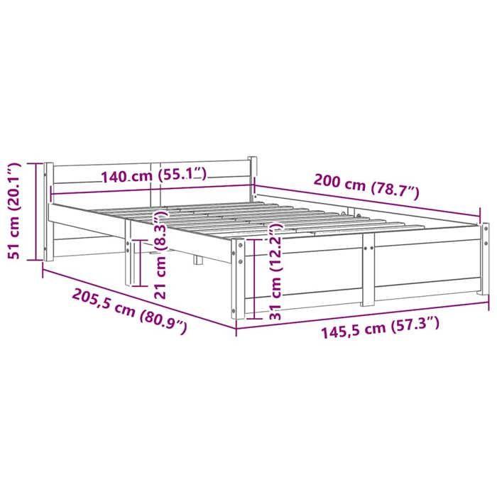 VidaXL Bed Frames Solid Wood 140x200 Cm 815044