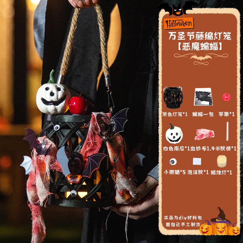 Wooden American Style Halloween Pumpkin Lantern Decoration Children's DIY Craft Kit for Kindergarten Classroom Use