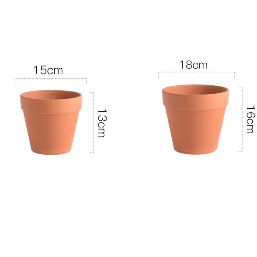Terracotta Nordic Ceramic Flower Pot with Tray - Large, Coarse Pottery for Succulents and Pothos