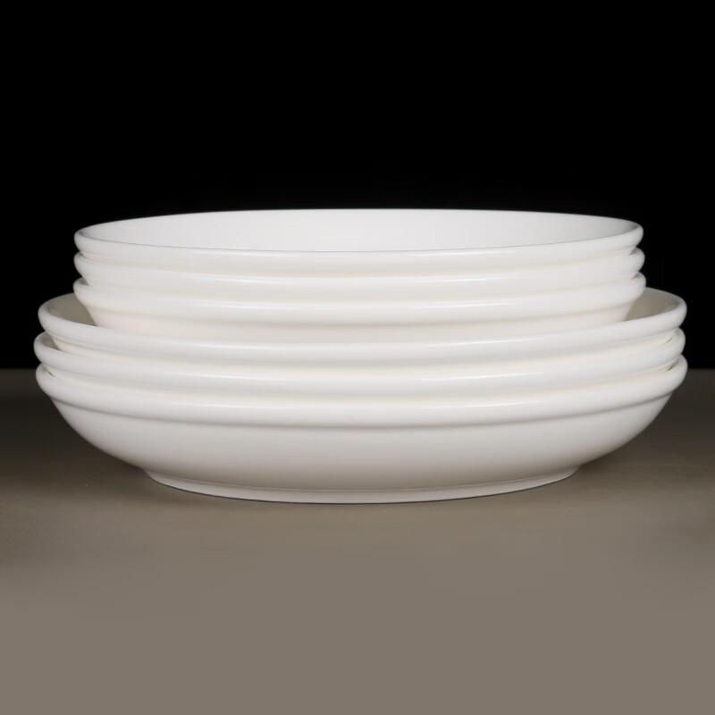 

ZISIZ Pure White Ceramic Dinner Plates Set (6-piece)