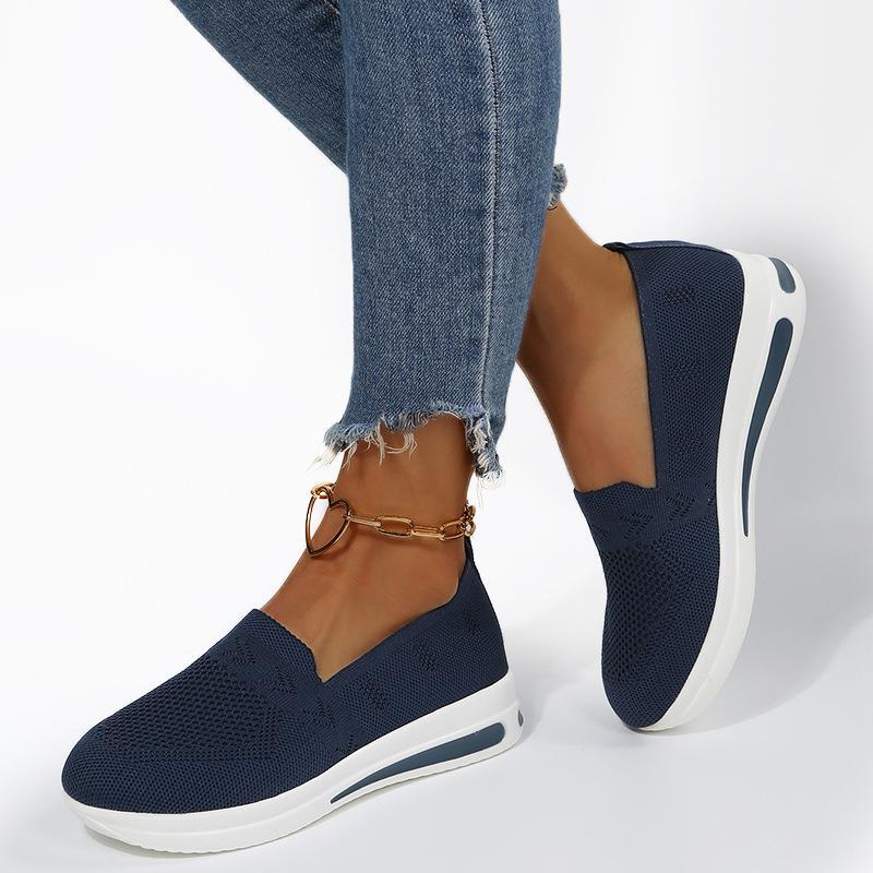 New women's shoes round head hollow flat heel women's lazy shoes