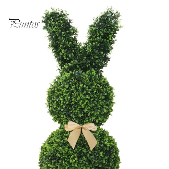 1/2Pcs Easter Bunny Artificial Plants Stake with LED Light Strip Outdoor Garden Patio Yard Lawn Bowknot Rabbit Faux Greenery Spike Decoration
