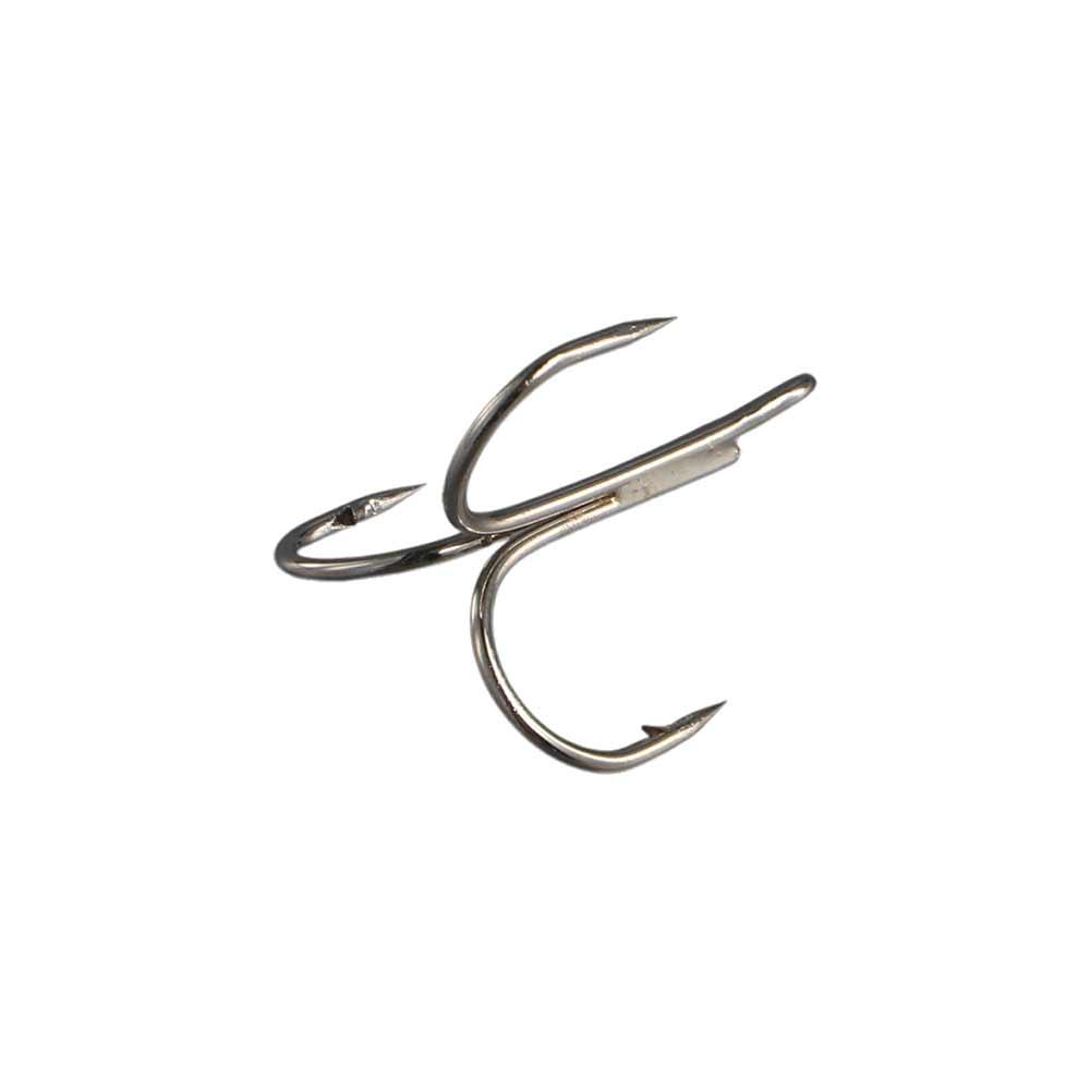 Sharpened High Carbon Steel Silver Fishhooks Barbed Fishhook 2/4/6/8/10 Treble Fishing Hook