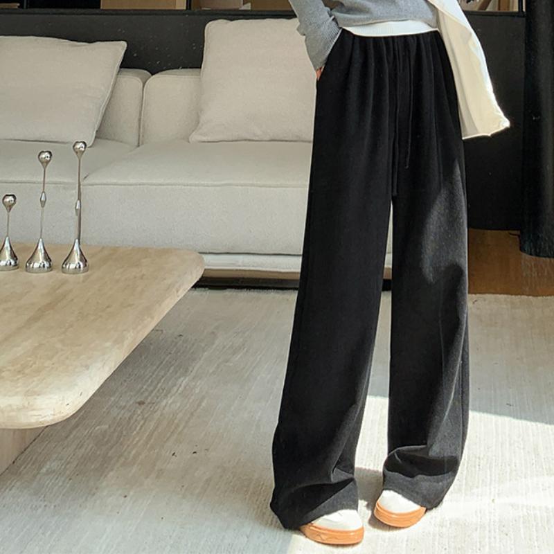 

Chenille Wide-leg Pants for Women In Autumn Plush Pants Lazy Loose Slim Casual Pants High-waisted Women s Floor Trousers L