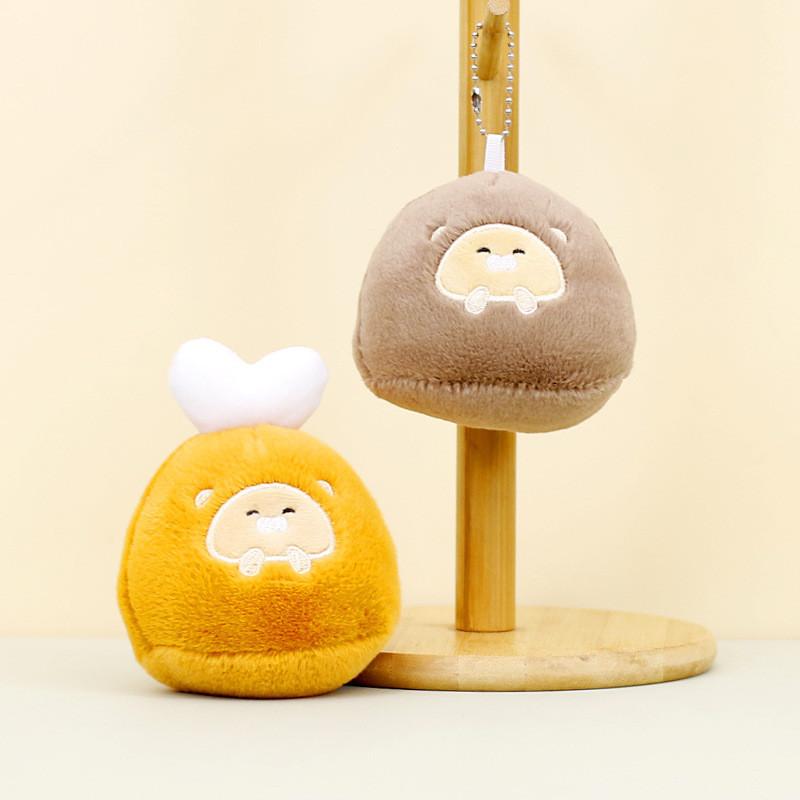 Cute Plush Chicken Keychain With Soft Short Plush And Pp Cotton Filling
