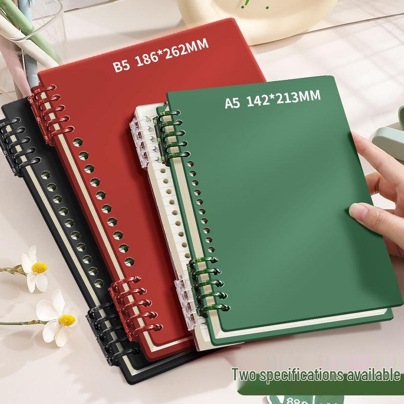 Retro B5 Top-Flip Detachable Ring Binder Notebook - Hand-Friendly Design