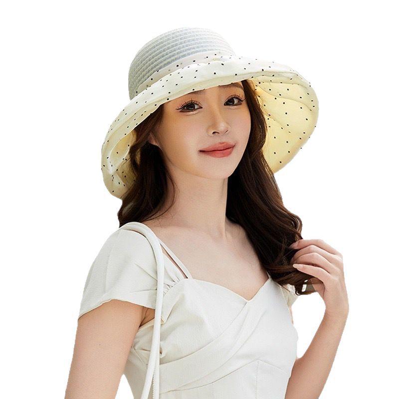 New foldable bow stylish and elegant bucket hat women travel vacation sun hat