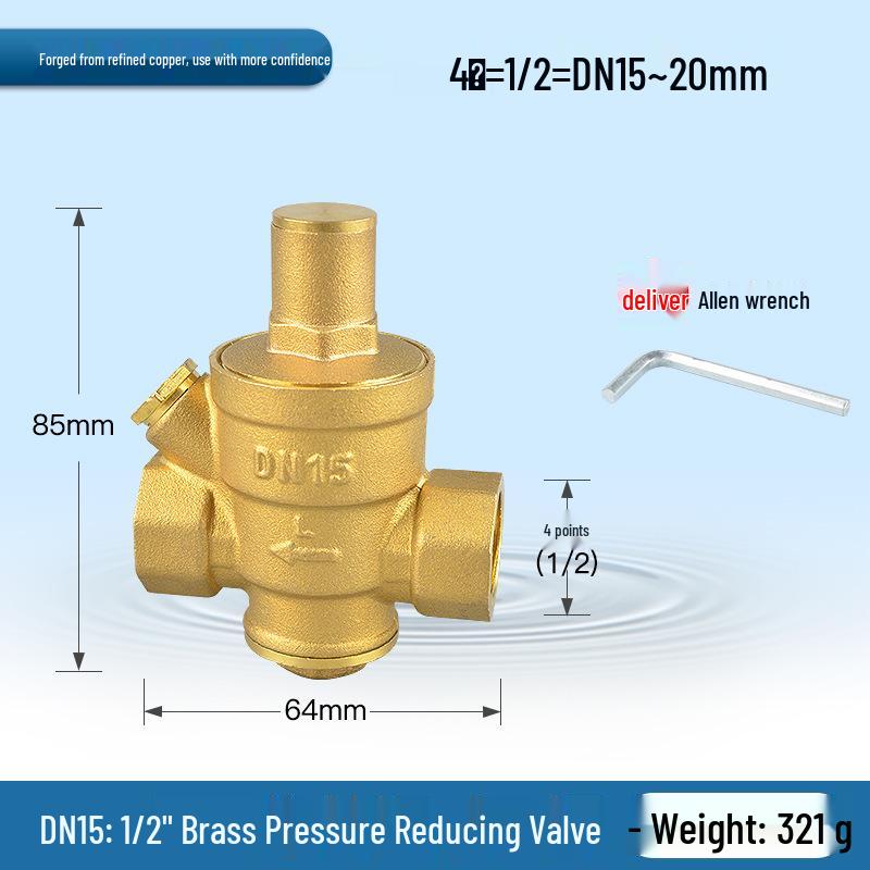 Adjustable Brass Water Pressure Reducing Valve for Heaters & Purifiers