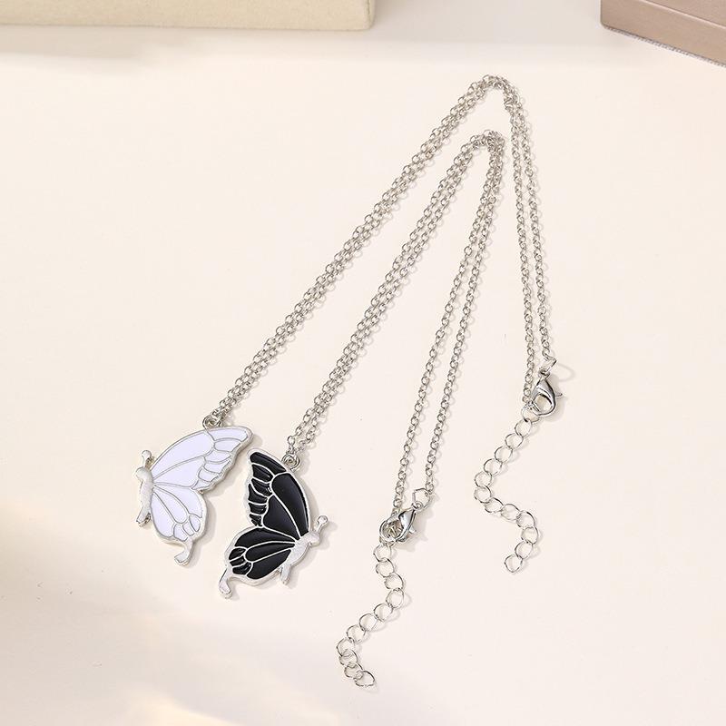 Exaggerated jewelry personalized e-commerce butterfly pendant fashionable versatile alloy couple stacked necklace woman