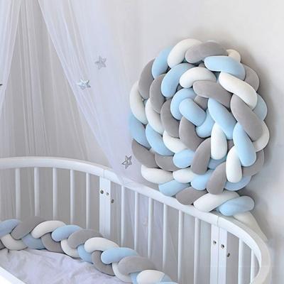Knot Ball Pillow Braided Crib Bumper European Knit Baby Bed Rail Cover Soft Fluffy Round Throw Pillow for Bedroom Sofa Couch