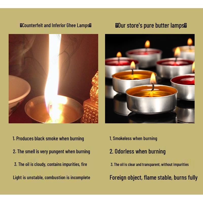 Baolianhua 2-hour Household Butter Lamp - 100 Small Everlasting Offering Lamps