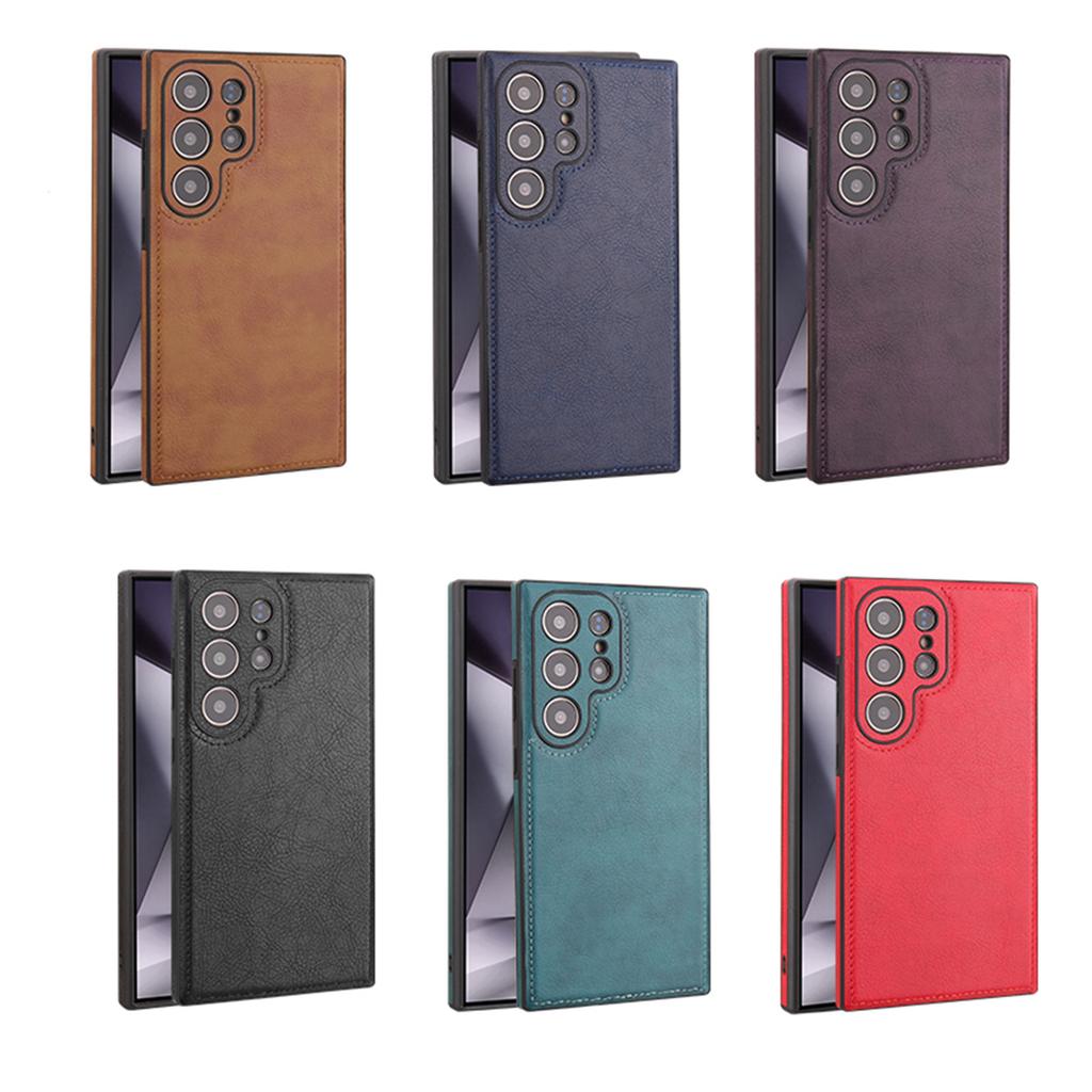 PU Leather Phone Case for Samsung Galaxy S26 Ultra S25 Plus S24, Shockproof Camera Lens Protection Back Cover