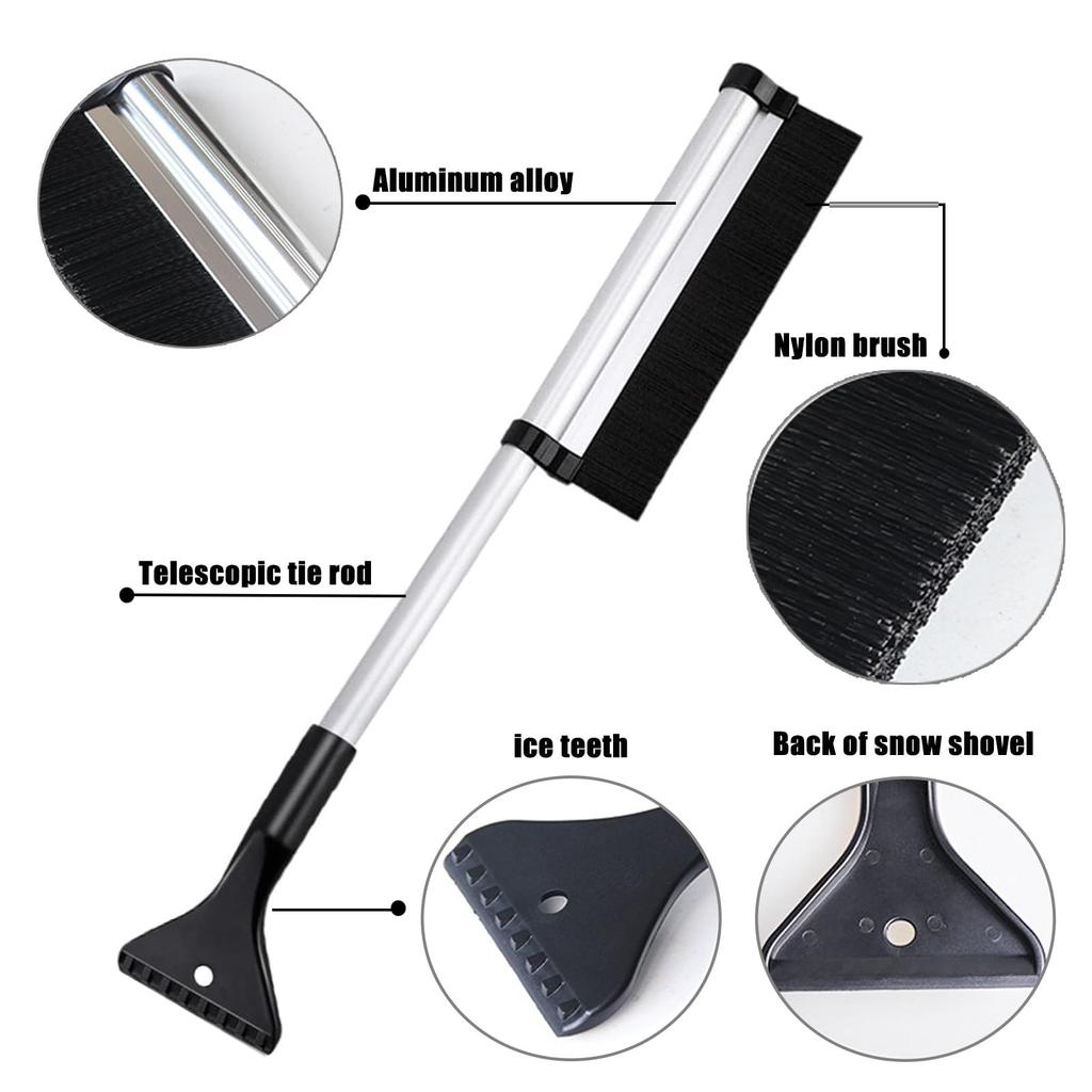 Car Snow Removal Brush Baby Kim 2 in 1 Retractable Car Snow Brush Ice Scraper Windshield Scraper Winter Snow Removal Shovel Tool