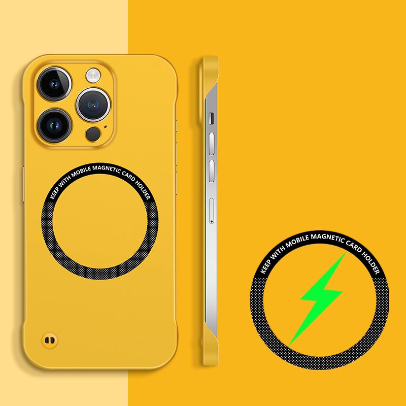 

Magsafe Магнитный Однотонный Жесткий ПК Без Бортика Противоударный Чехол для Телефона Для iPhone 16 Pro Max E 14 11 12 13 15 Pro Max Задняя Крышка iPhone 15 Pro Max жёлтый