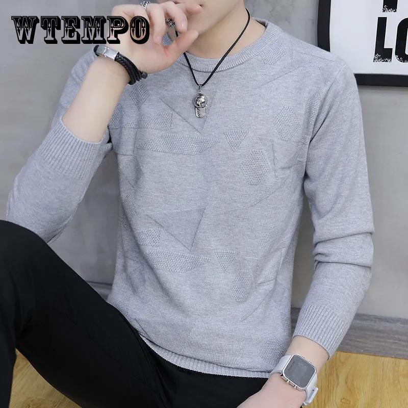 

Мужской свитер в корейском стиле, универсальный осенне-зимний теплый и удобный нижний свитер для мальчиков, трикотаж