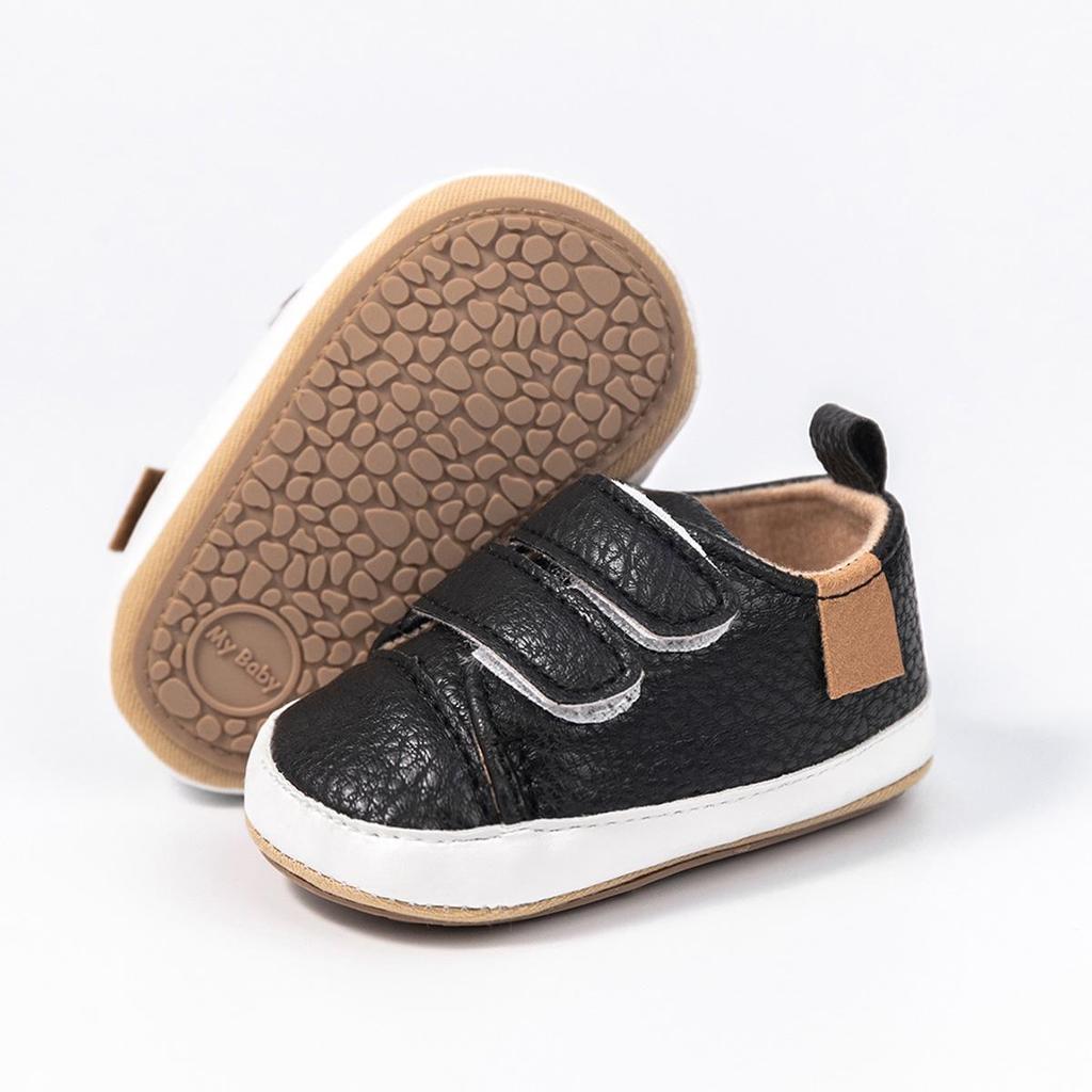 New Spring/Autumn Non-Slip Toddler Shoes, 0-1 Year, Rubber Sole, Double Velcro, PU Surface