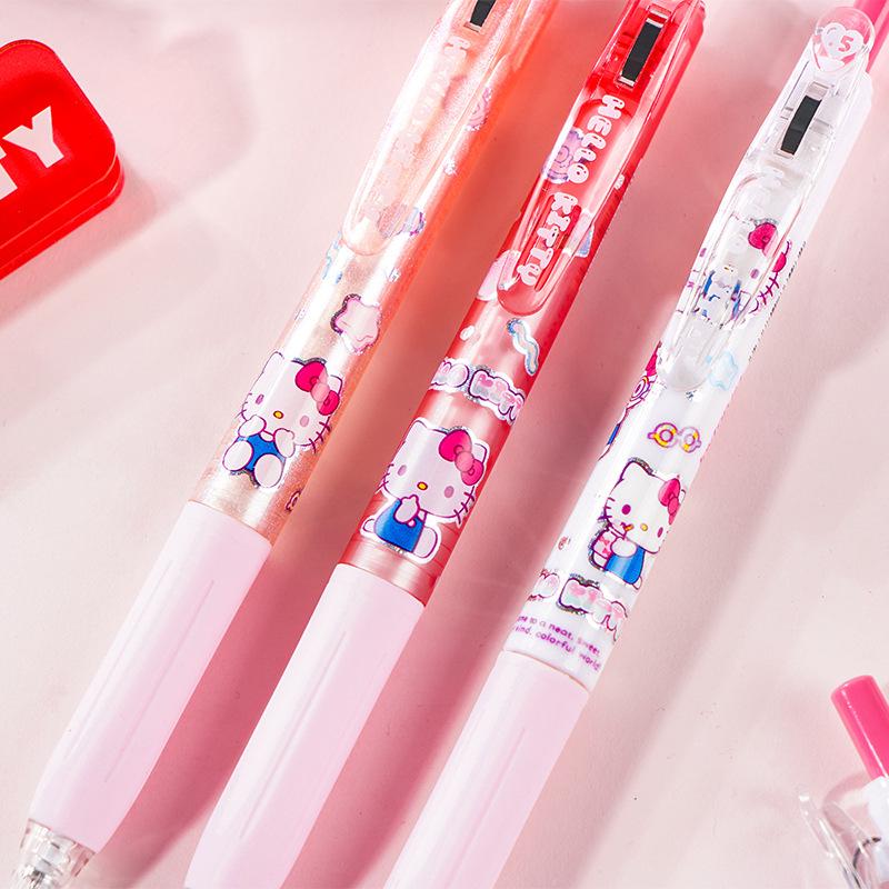 Hello Kitty Sanrio Black Click Pen - Student Exam Special, Smooth ST Nib
