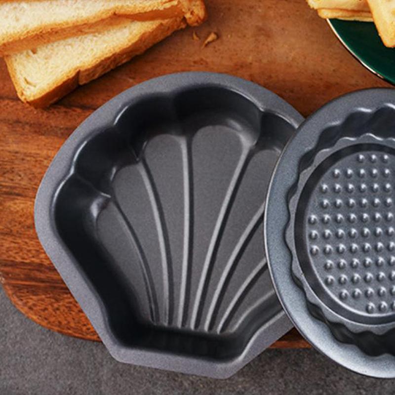 1 Piece Of Non Stick Carbon Steel Mold Baking Tray Heart-Shaped Shell Butterfly And Other Pancake Cake Bread Baking Tools