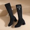 2025 Autumn and Winter New Boots, Elastic But Knee Boots, Thick Heel Thin, High Boots Do Not Fall Off, High Heel Boots Women