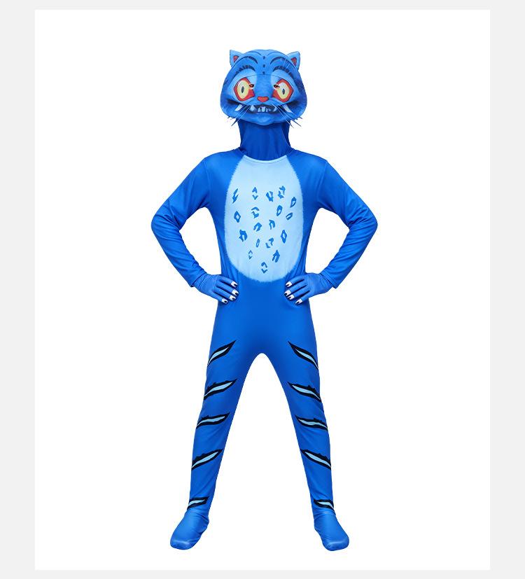 Anime Derpys Tiger Cosplay Costume Kids Boy Girl KDPop KPDH Set Outfit Halloween Jumpsuit Gloves Mask Suit Disguise Stage Wear