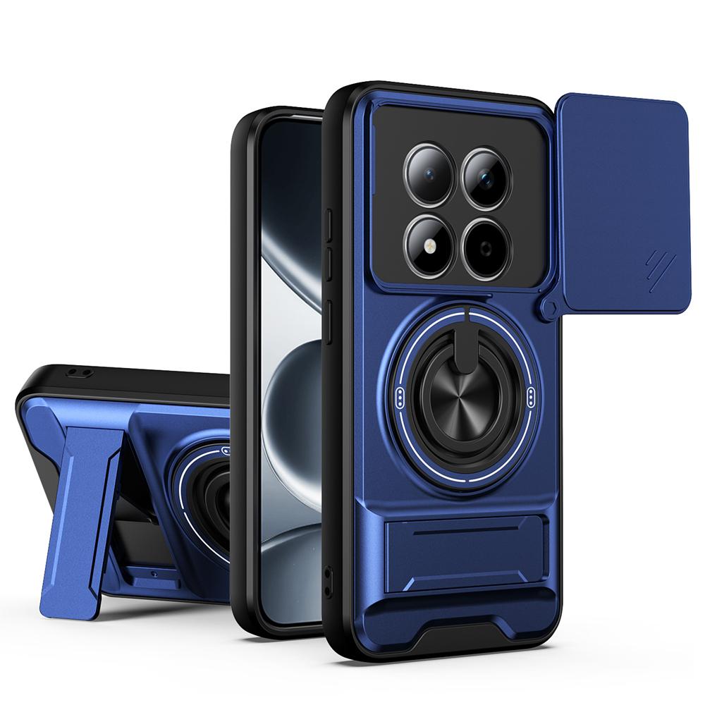 KEYSION Magnetic Phone Case for Redmi Note 15 Pro+ 5G 15 Pro 4G 5G Slide Camera Protection Upright Kickstand Ring Shockproof Back Cover