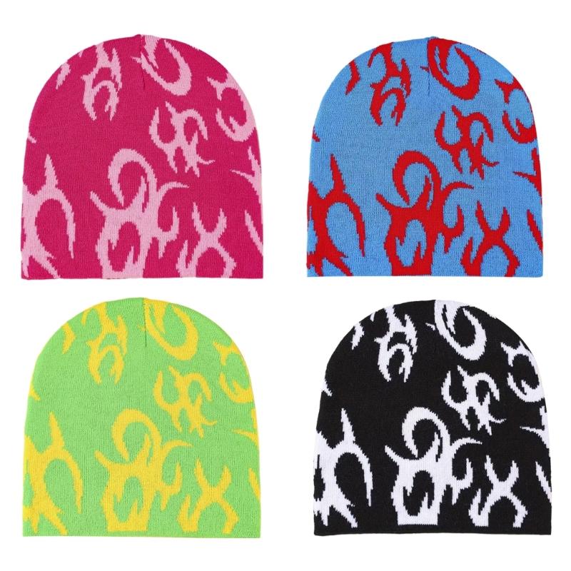 Adult Teens Christmas Jacquard Knitted Hat Winter Warmer Cycling Windproof Hat