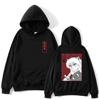 Japan Anime Demon Inuyasha Graphic Hoodie Sesshoumaru Higurashi Kagome Men Women Hoodies Oversized Casual Sweatshirt Streetwear