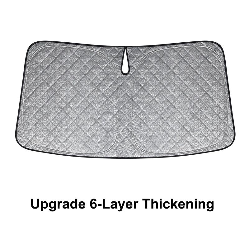 For Tesla Model 3 Front Windshield Sunshade 6-Layer Upgraded Y S X Sunshade Automatic Block Summer Sunscreen Heat Shield Cover