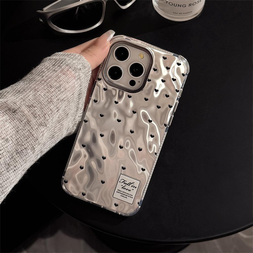 Black Heart Case for iPhone 13 iPhone 15 iPhone 16 Pro Max