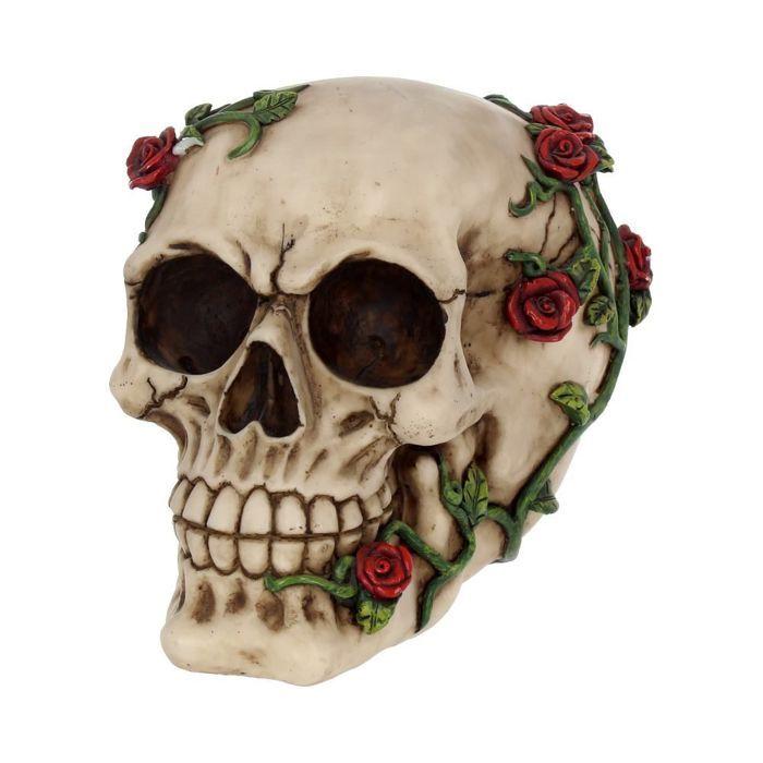Nemesis Now - Figurine Rose from Beyond Skull 15cm, Ivoire
