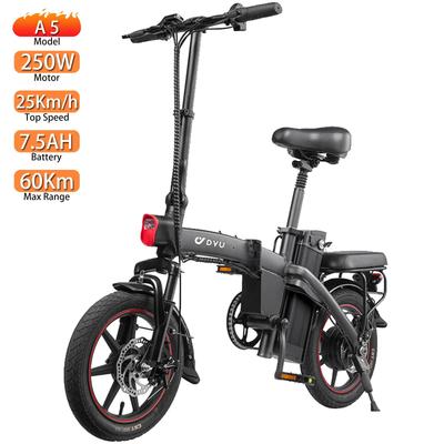 Elektrisches Fahrrad Faltbar DYU 14" 250W Motor City Ebike Höchstgeschwindigkeit 25km/h 7.8AH Maximale Reichweite 60Km Schwarz A5