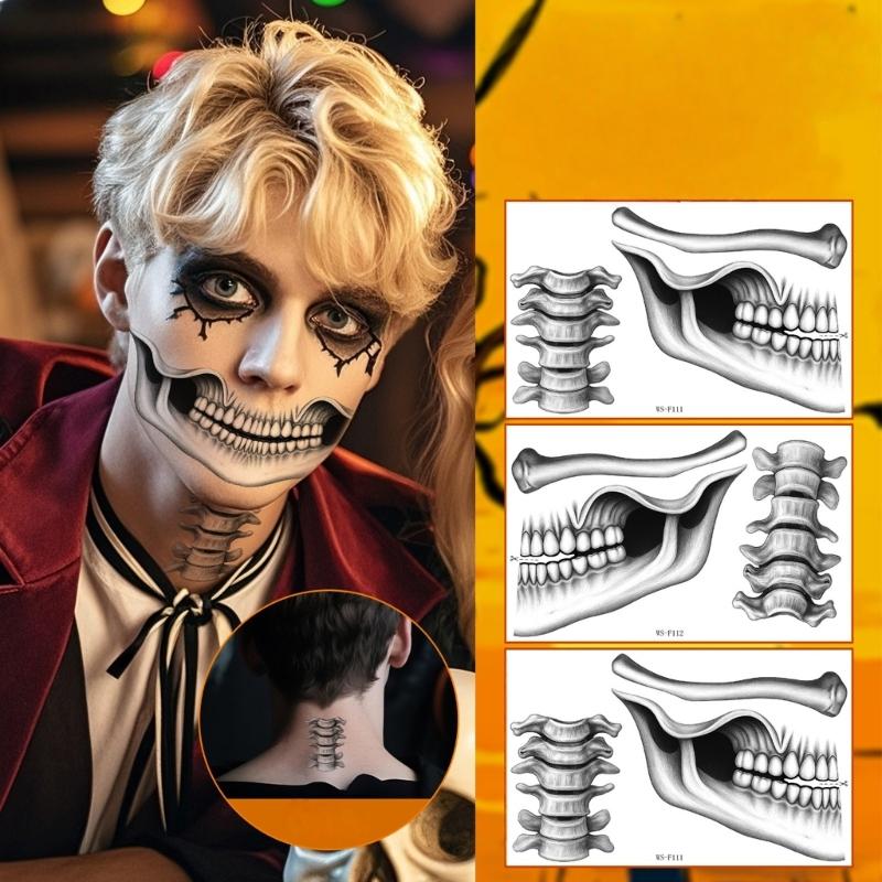 Eerie Horror Lip Body Art Sticker User friendly Safe Skins Faux Scar For Costume Parties Long Time Face Decoration